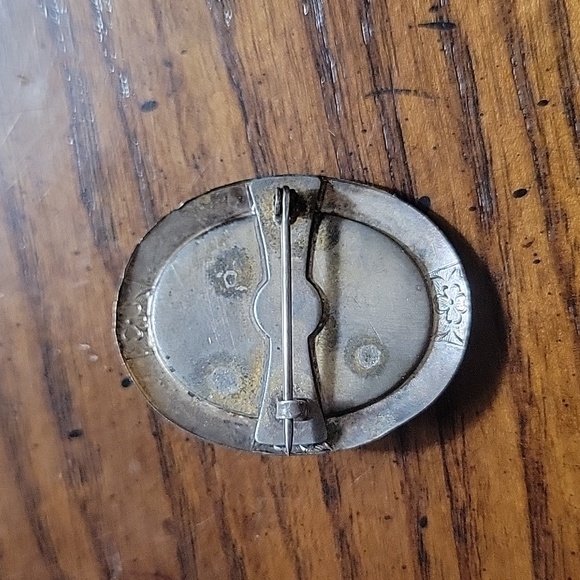 Antique Edwardian Victorian Pink Mildred Glass Cameo Brooch Most Likely Sterling - Picture 3 of 5